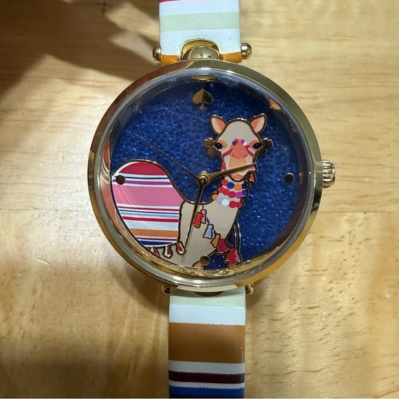 kate spade Accessories - Kate Spade Gold Watch with Striped Band